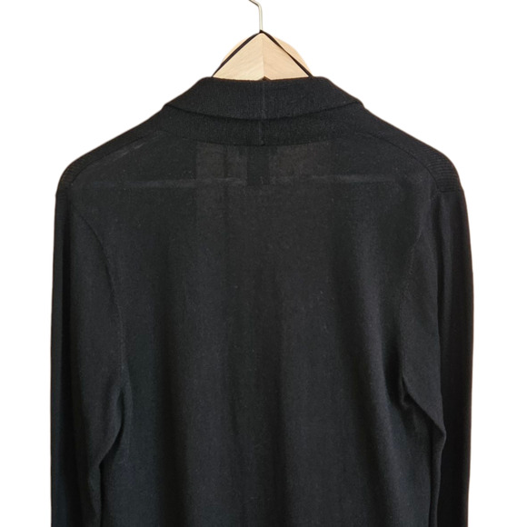 Ann Taylor Cartigan Long Open Front Duster Wool Blend Black Women's Large - Picture 7 of 7